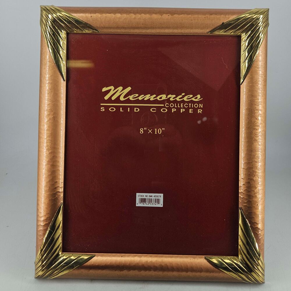 Vintage 80's Art Deco Style solid copper brass 8X10 Photo Picture Frame
